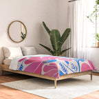 Pink Wildflowers - Floral Illustration Comforter Gallery Image 2