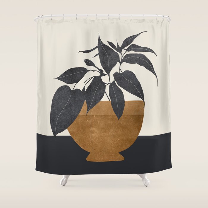 Abstract Art /Minimal Plant 144 Shower Curtain Gallery Image 1