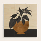 Abstract Art /Minimal Plant 144 Wood Wall Art Gallery Image 1