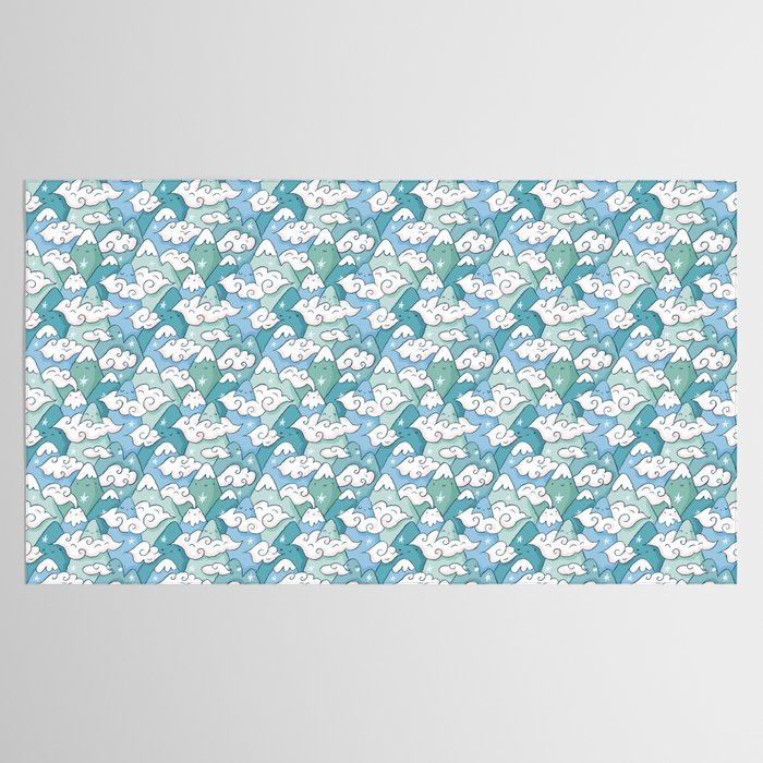Cute mountains in clouds Tablecloth Gallery Image 2