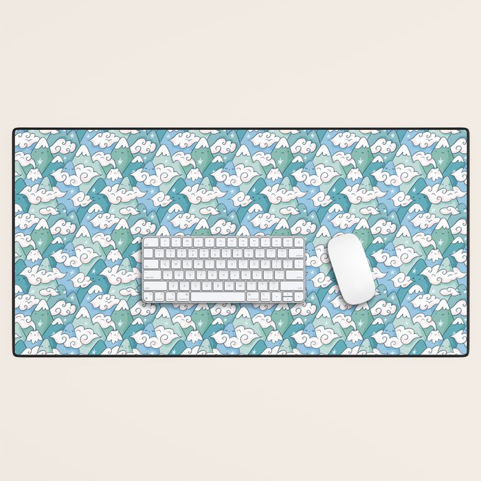 Cute mountains in clouds Desk Mat Gallery Image 1