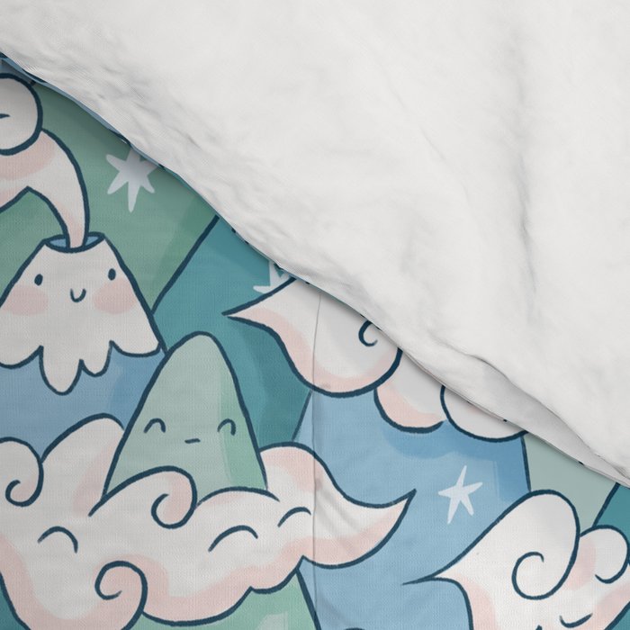 Cute mountains in clouds Comforter Gallery Image 4