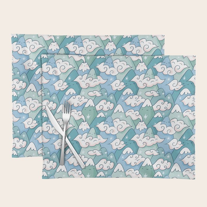 Cute mountains in clouds Placemat Gallery Image 1
