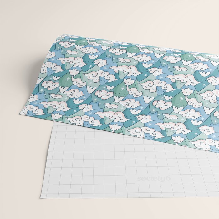 Cute mountains in clouds Wrapping Paper Gallery Image 2