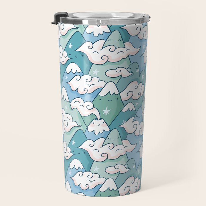 Cute mountains in clouds Travel Mug Gallery Image 3
