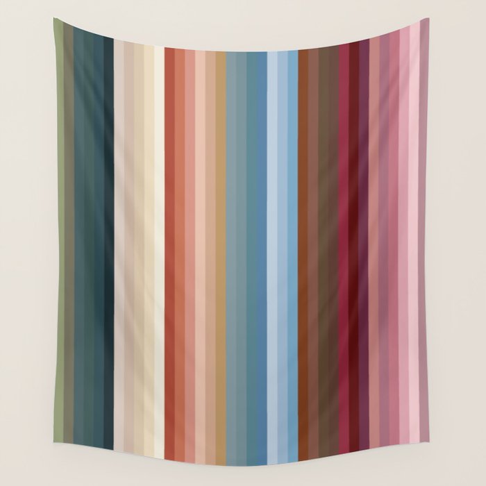 Multicolor Boho Stripes Wall Tapestry Gallery Image 4