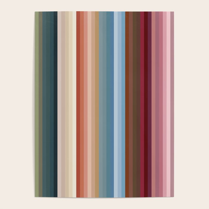 Multicolor Boho Stripes Poster Gallery Image 4