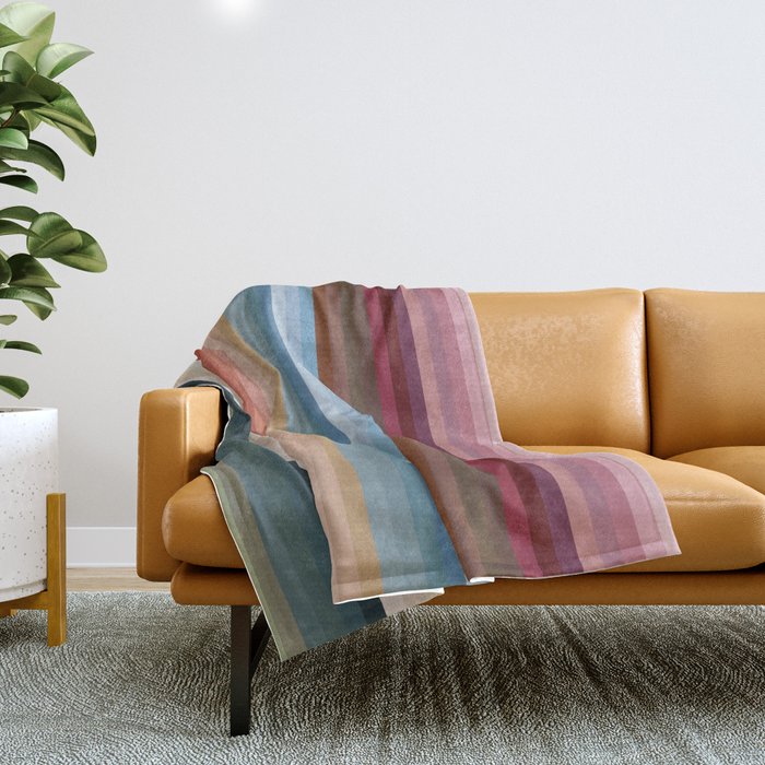 Multicolor Boho Stripes Throw Blanket Gallery Image 1