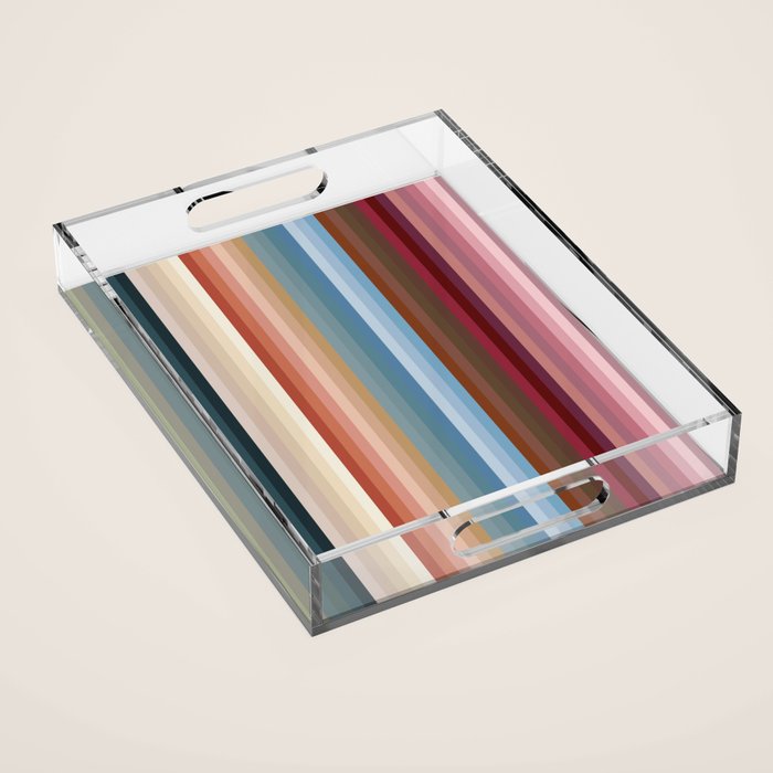 Multicolor Boho Stripes Acrylic Tray Gallery Image 1