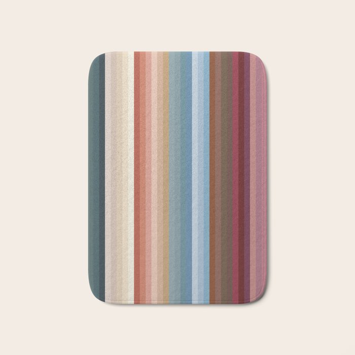 Multicolor Boho Stripes Bath Mat Gallery Image 1