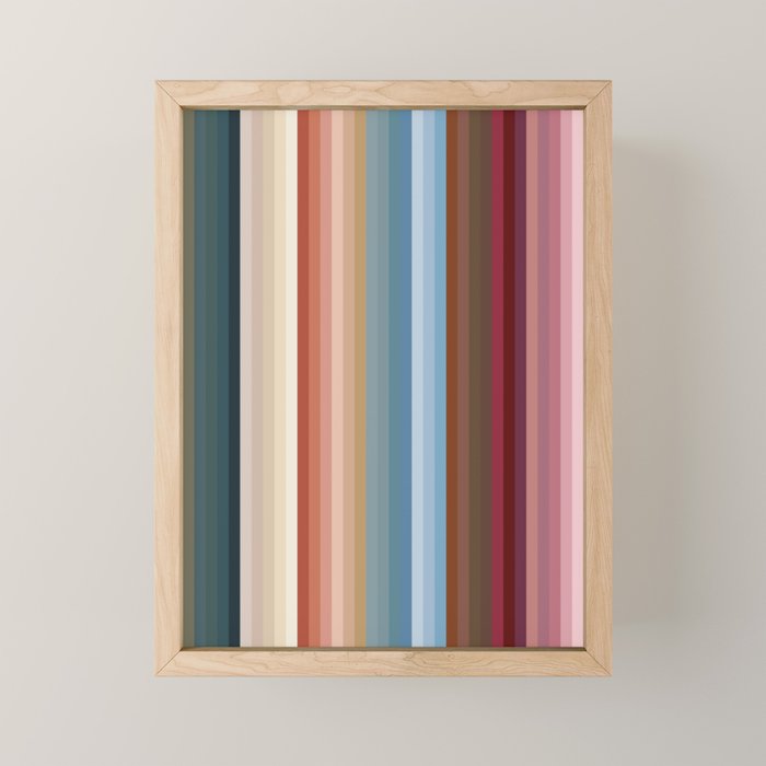 Multicolor Boho Stripes Mini Art Print Gallery Image 1