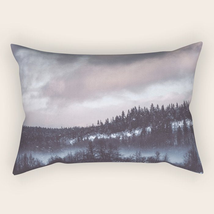 Purple Winter Rectangular Pillow Gallery Image 1