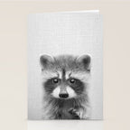 Raccoon - Black & White Stationery Card Gallery Image 2