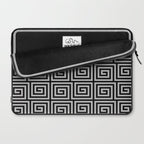 Greek Key Pattern Black and Gray Laptop Sleeve Gallery Image 2