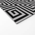 Greek Key Pattern Black and Gray Welcome Mat Gallery Image 2