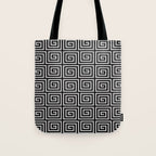 Greek Key Pattern Black and Gray Tote Bag Gallery Image 1