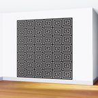 Greek Key Pattern Black and Gray Wall Mural Gallery Image 2