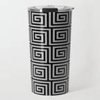 Greek Key Pattern Black and Gray Travel Mug Gallery Image 1