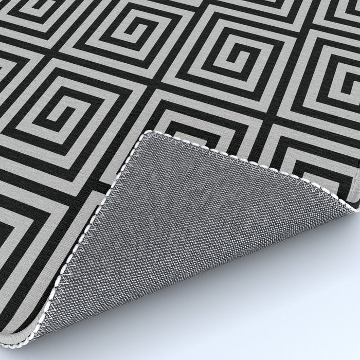 Greek Key Pattern Black and Gray Rug Gallery Image 4