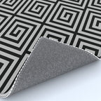 Greek Key Pattern Black and Gray Rug Gallery Image 4
