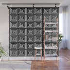 Greek Key Pattern Black and Gray Wall Mural Gallery Image 1