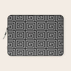 Greek Key Pattern Black and Gray Laptop Sleeve Gallery Image 1