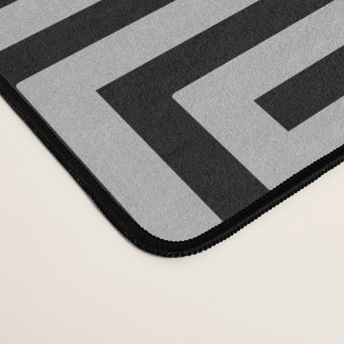 Greek Key Pattern Black and Gray Desk Mat Gallery Image 4