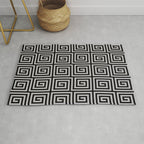 Greek Key Pattern Black and Gray Rug Gallery Image 1