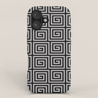 Greek Key Pattern Black and Gray iPhone Case Gallery Image 1