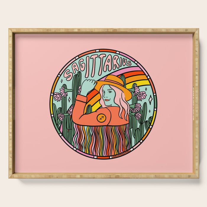 Sagittarius Cowgirl Serving Tray Gallery Image 1