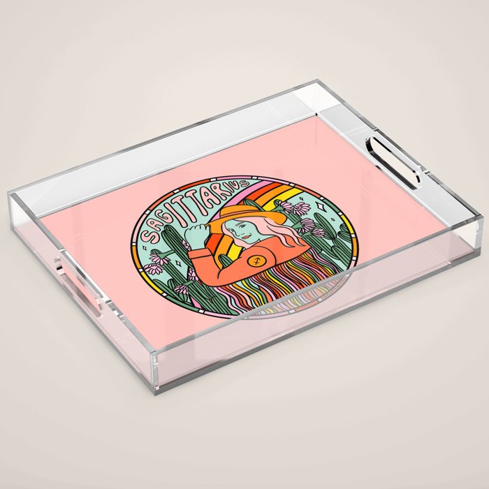 Sagittarius Cowgirl Acrylic Tray Gallery Image 1