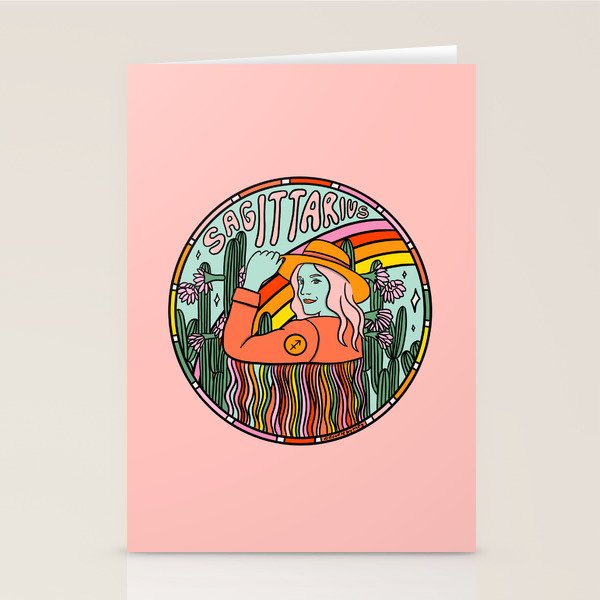 Sagittarius Cowgirl Stationery Card Gallery Image 1