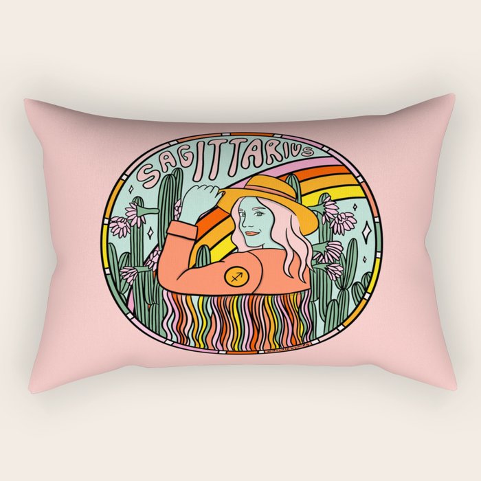 Sagittarius Cowgirl Rectangular Pillow Gallery Image 1