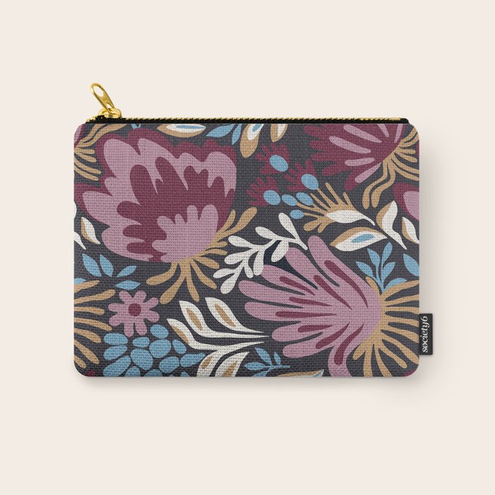 Dark Lush Floral Escape Carry All Pouch Gallery Image 1