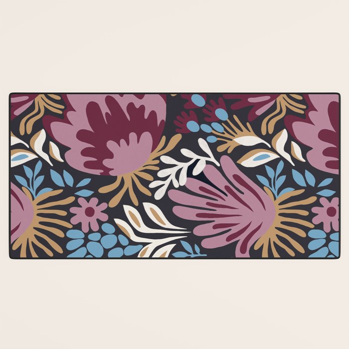 Dark Lush Floral Escape Desk Mat Gallery Image 3