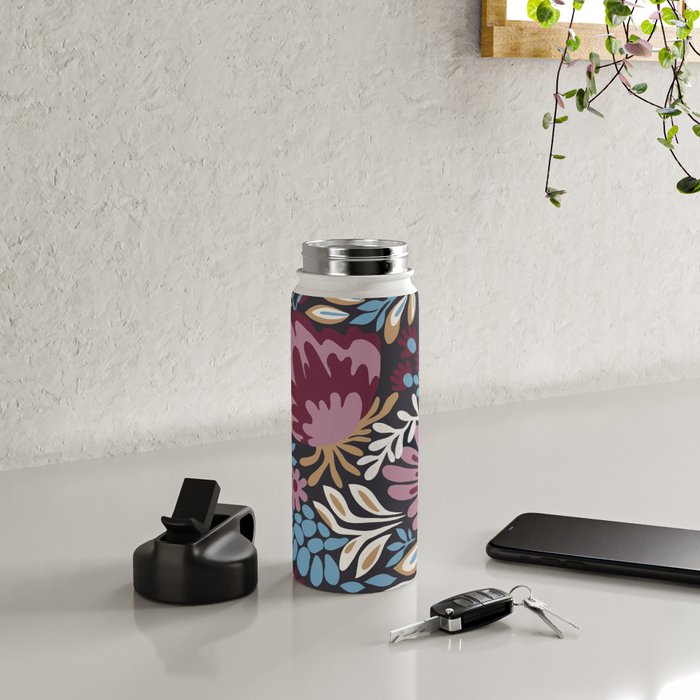 Dark Lush Floral Escape Water Bottle Gallery Image 4