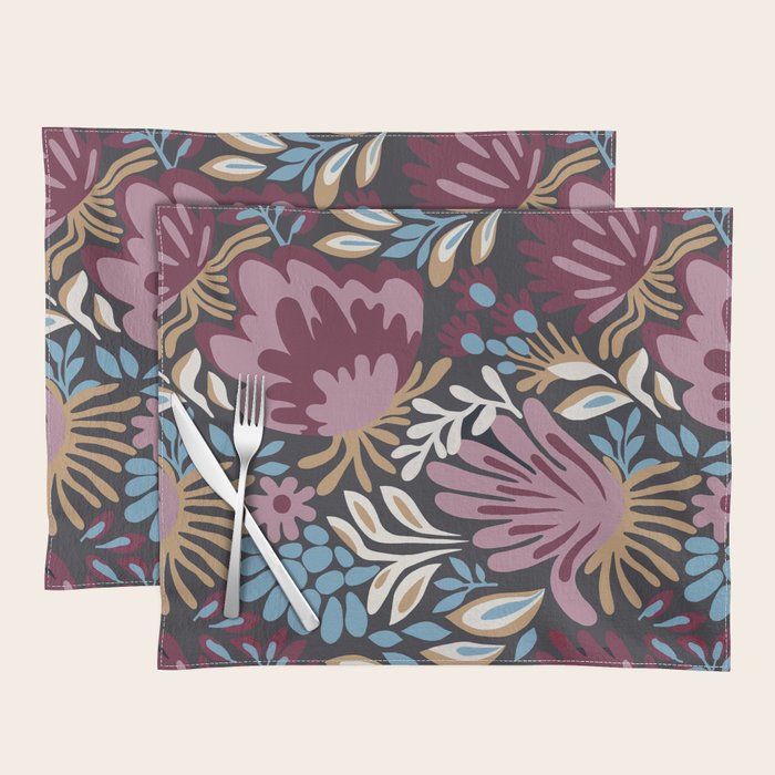 Dark Lush Floral Escape Placemat Gallery Image 1