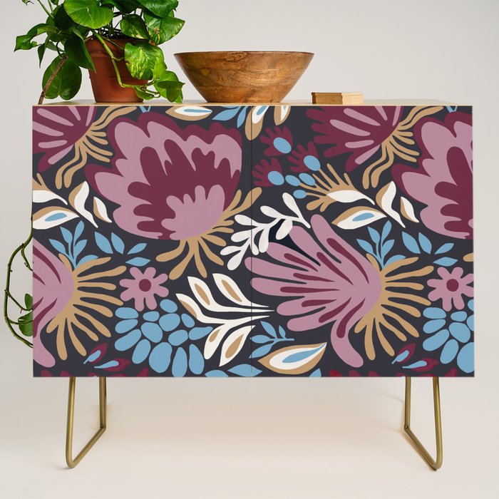 Dark Lush Floral Escape Credenza Gallery Image 1