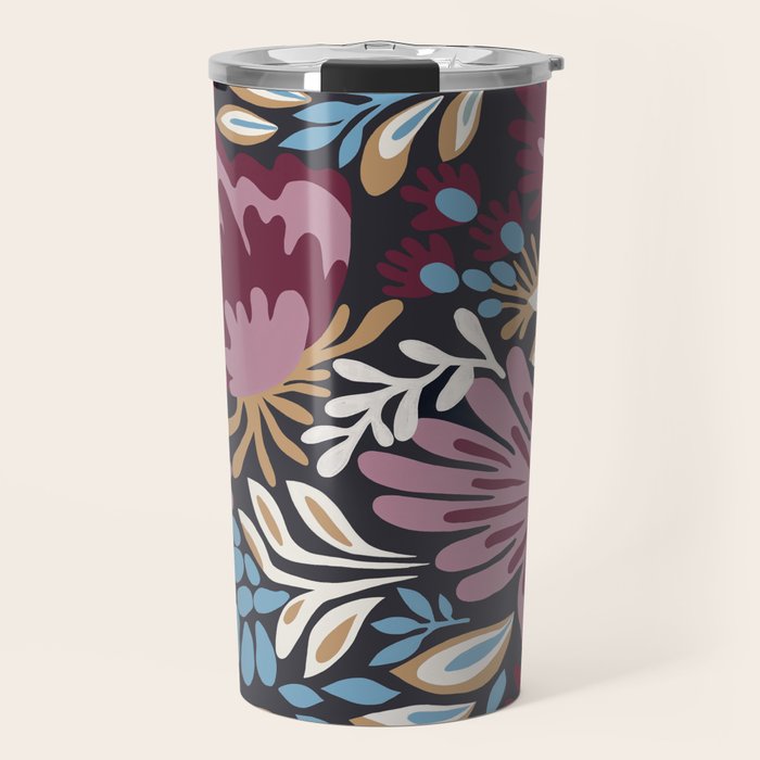 Dark Lush Floral Escape Travel Mug Gallery Image 1