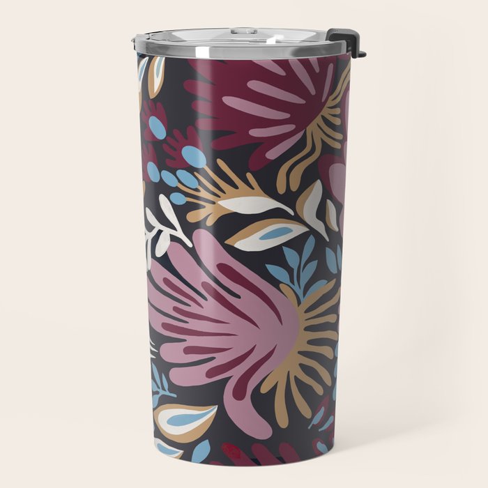 Dark Lush Floral Escape Travel Mug Gallery Image 2