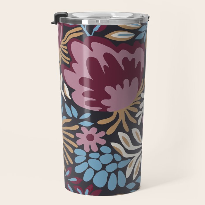 Dark Lush Floral Escape Travel Mug Gallery Image 3