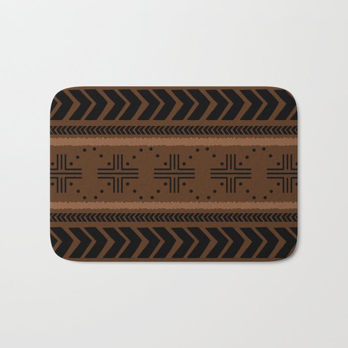 Natural African Mud Cloth Pattern Bath Mat Gallery Image 1