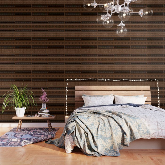 Natural African Mud Cloth Pattern Wallpaper