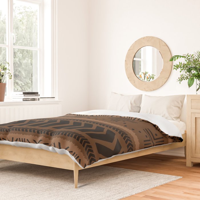 Natural African Mud Cloth Pattern Duvet Cover Gallery Image 2