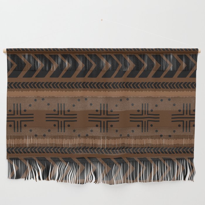 Natural African Mud Cloth Pattern Wall Hanging Gallery Image 1