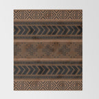 Natural African Mud Cloth Pattern Throw Blanket Gallery Image 2
