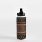 Natural African Mud Cloth Pattern Water Bottle Gallery Image 2