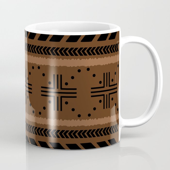 Natural African Mud Cloth Pattern Coffee Mug Gallery Image 1