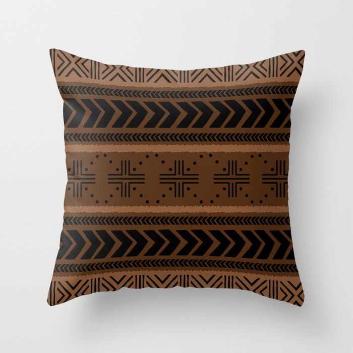 Natural African Mud Cloth Pattern Throw Pillow Gallery Image 6