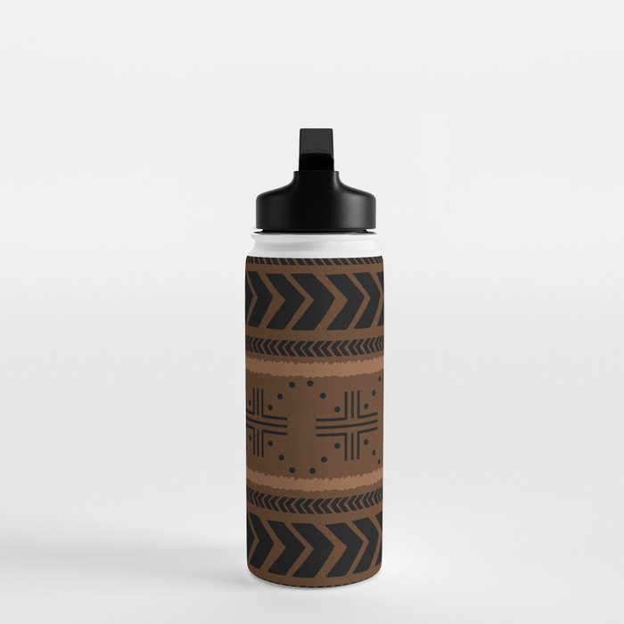 Natural African Mud Cloth Pattern Water Bottle Gallery Image 3